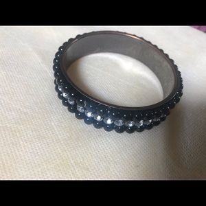 Heavy Bangle Rhinestone Bracelet